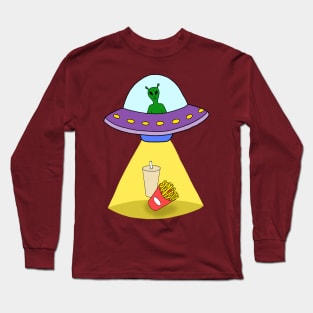 Ufo Abducting Junk Food Long Sleeve T-Shirt